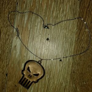 Gold Skull Pendant Necklace